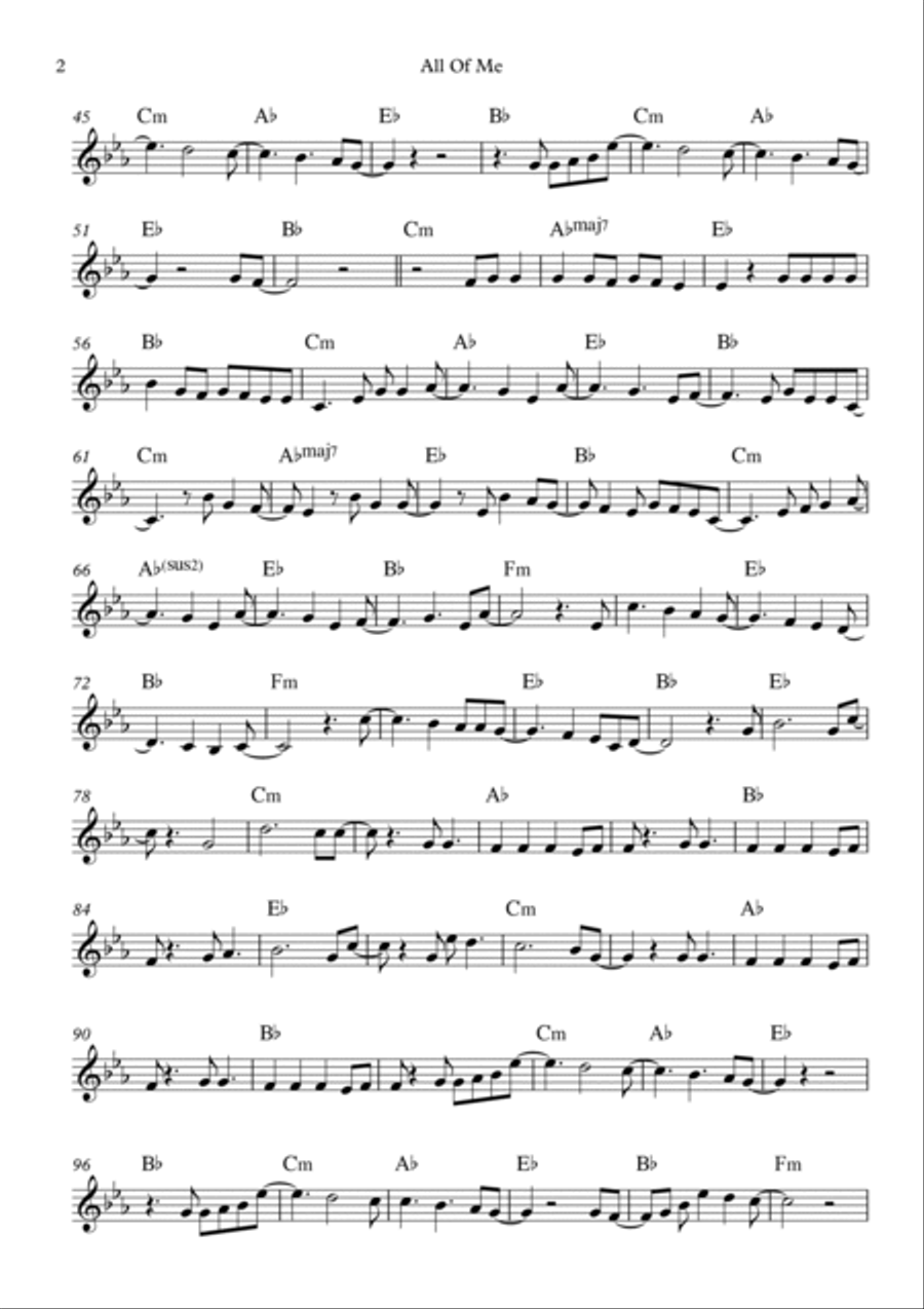 All Of Me All Of Me Horn Solo scores gallery preview page 2