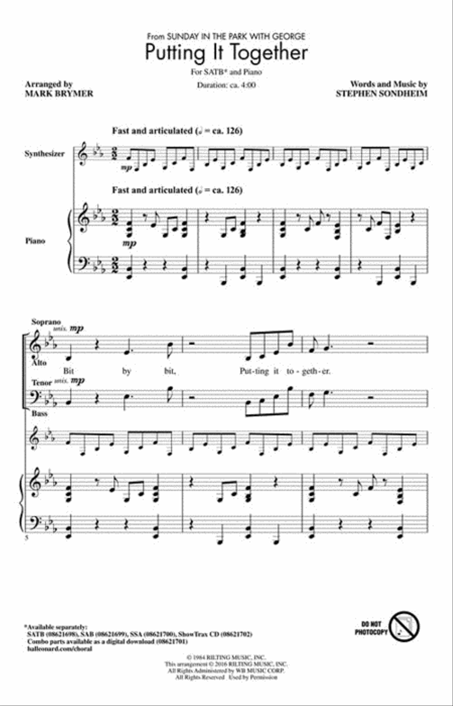 Putting It Together Putting It Together Choir scores gallery preview page 2