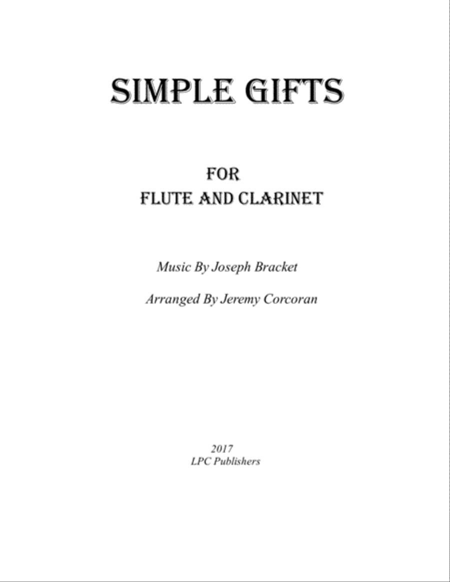 Simple Gifts for Flute and Clarinet Woodwind Duet scores gallery preview page 1