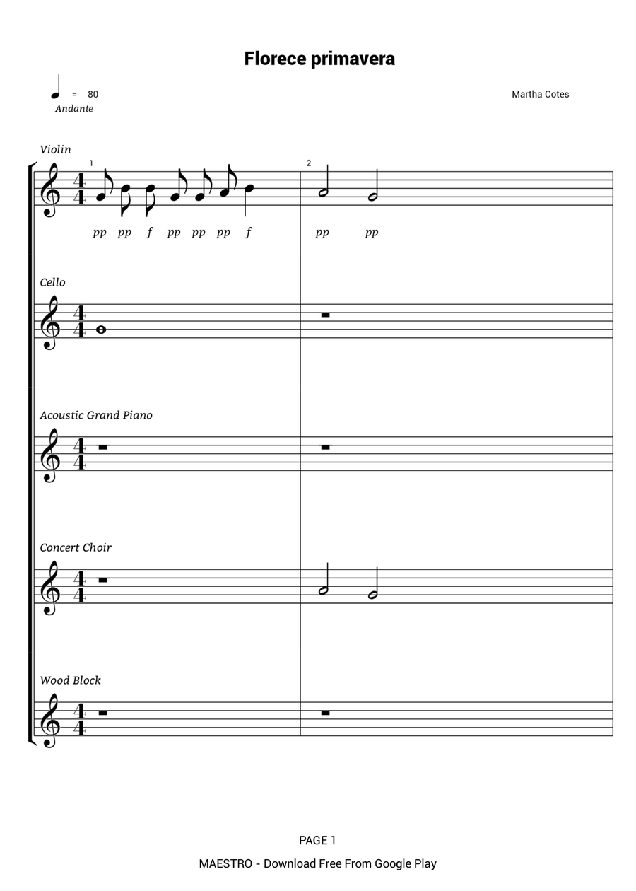 La primavera floreció con mi amor. Choir scores gallery preview page 1