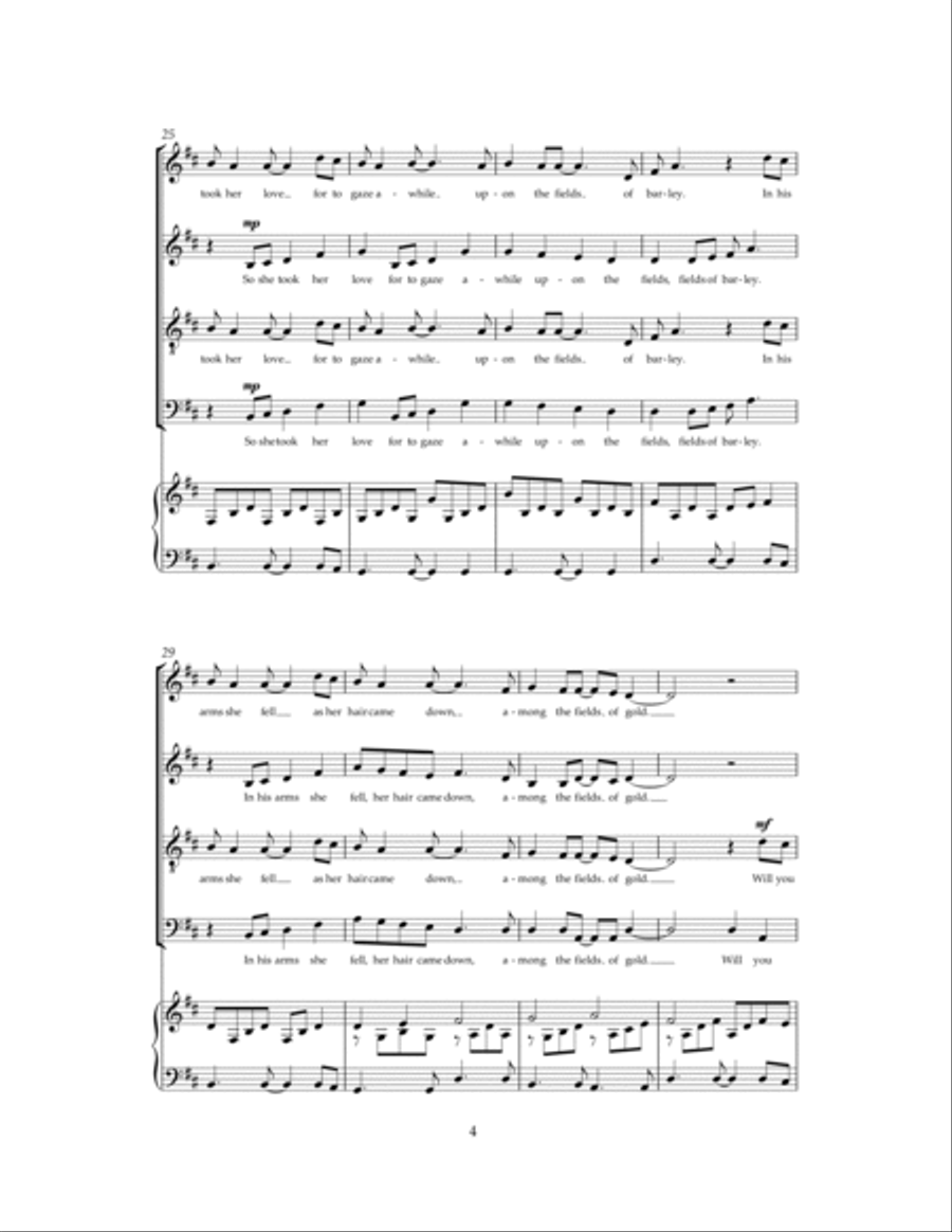 Fields Of Gold 4-Part scores gallery preview page 4
