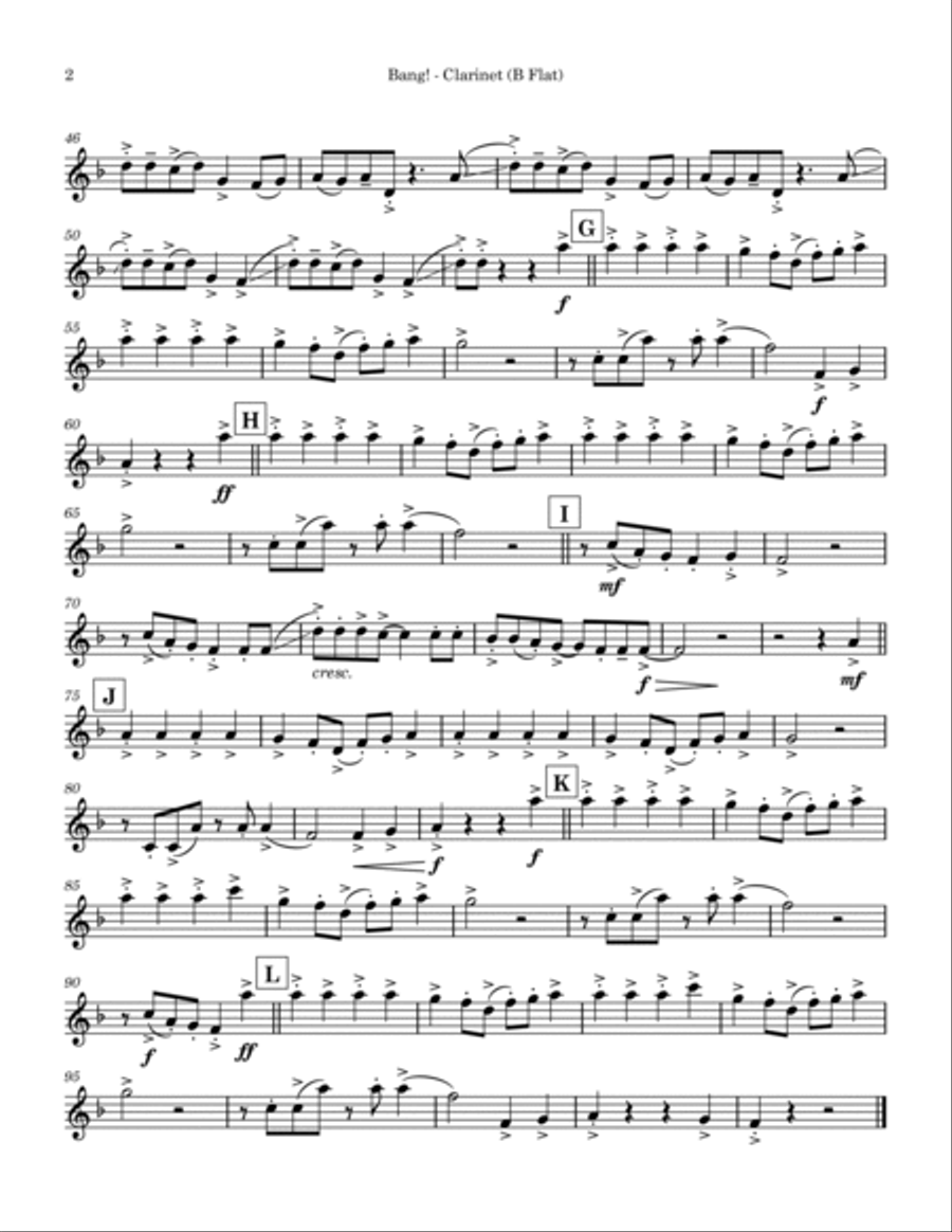 Bang! B-Flat Clarinet scores gallery preview page 2