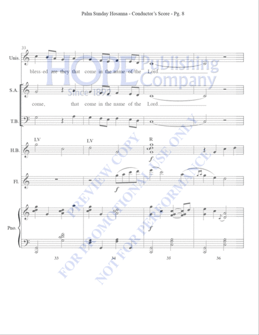 Palm Sunday Hosanna Palm Sunday Hosanna Unison Choir scores gallery preview page 10