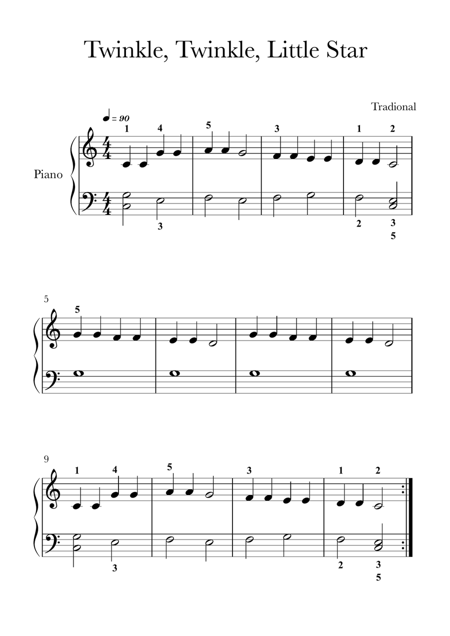Twinkle Twinkle Little Star - Easy Piano Piano Method scores gallery preview page 1