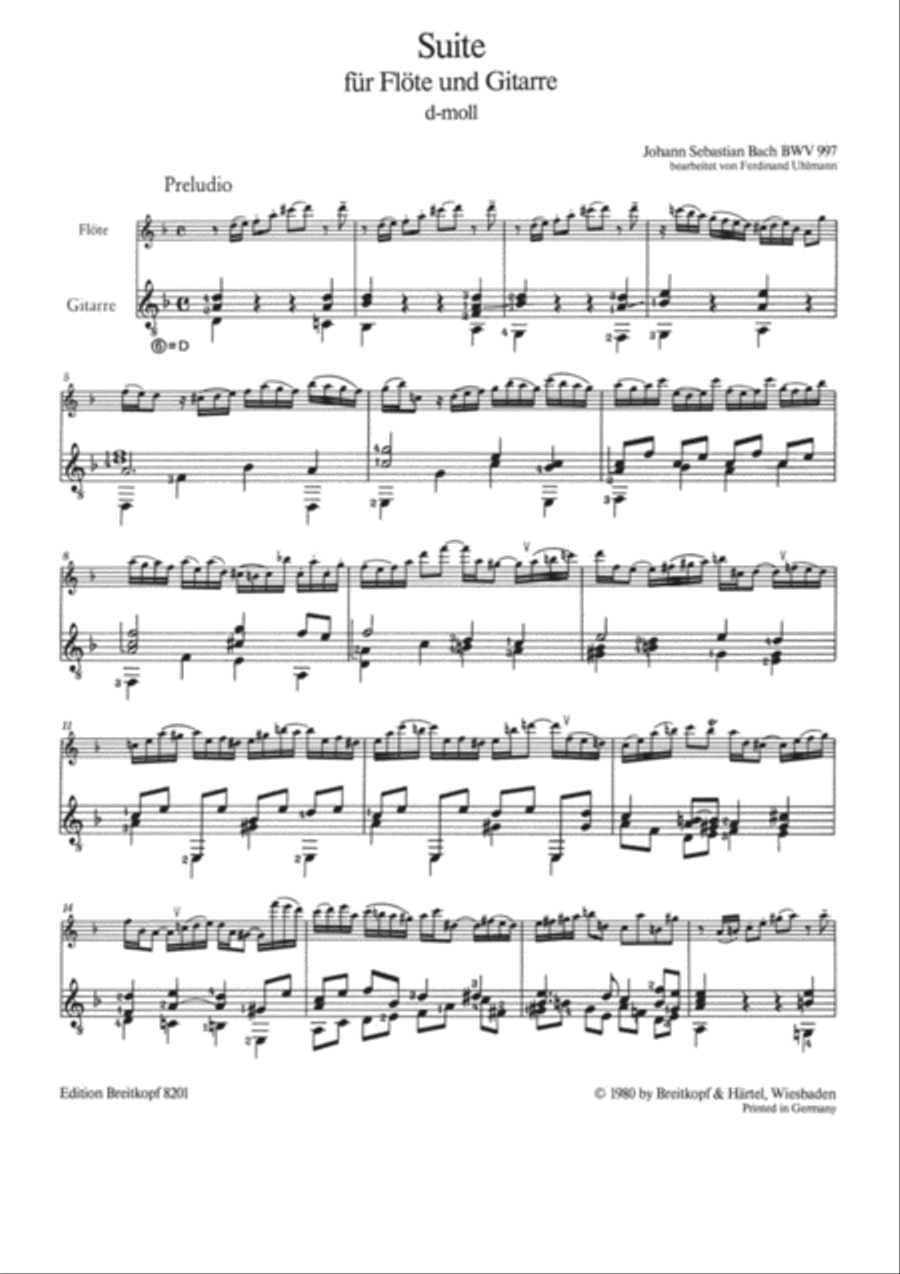 Partita in C minor BWV 997 Classical Guitar scores gallery preview page 3