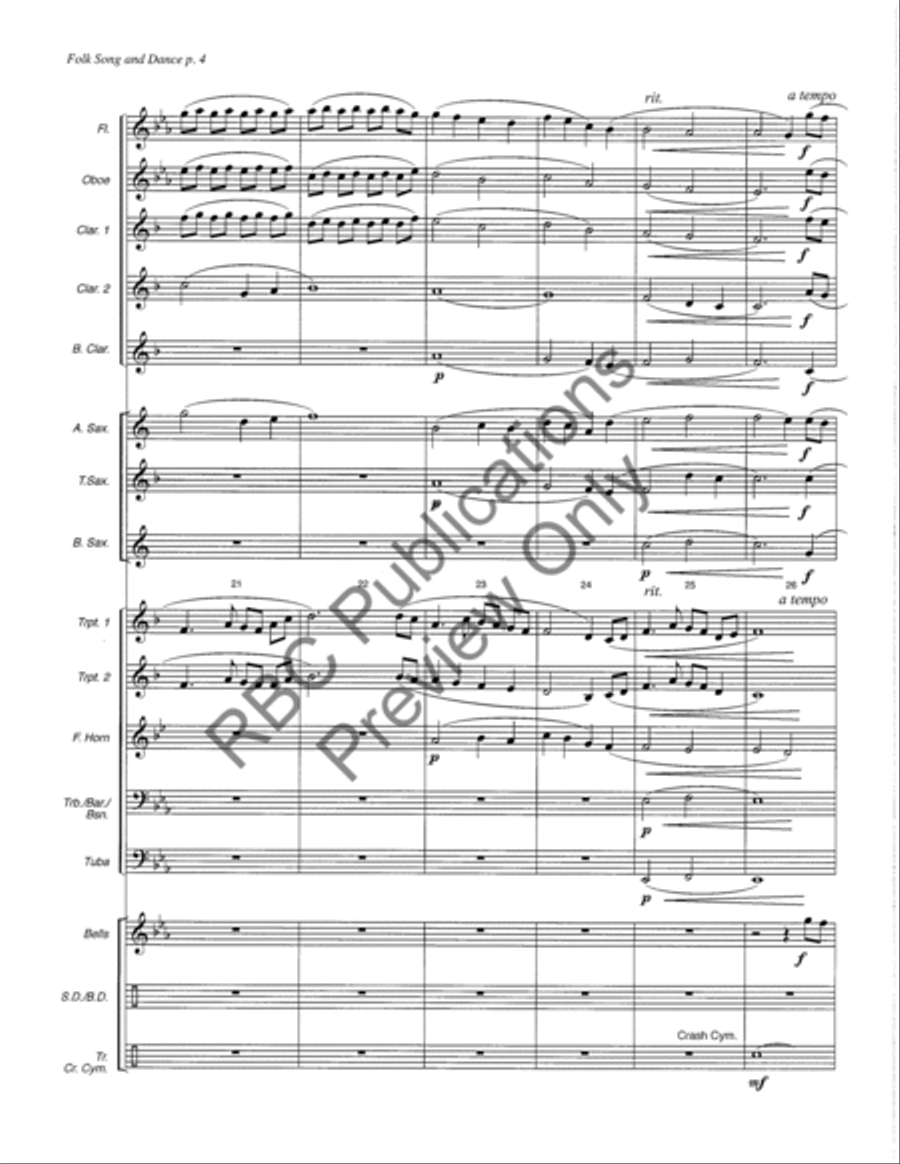Folk Song And Dance Concert Band scores gallery preview page 7