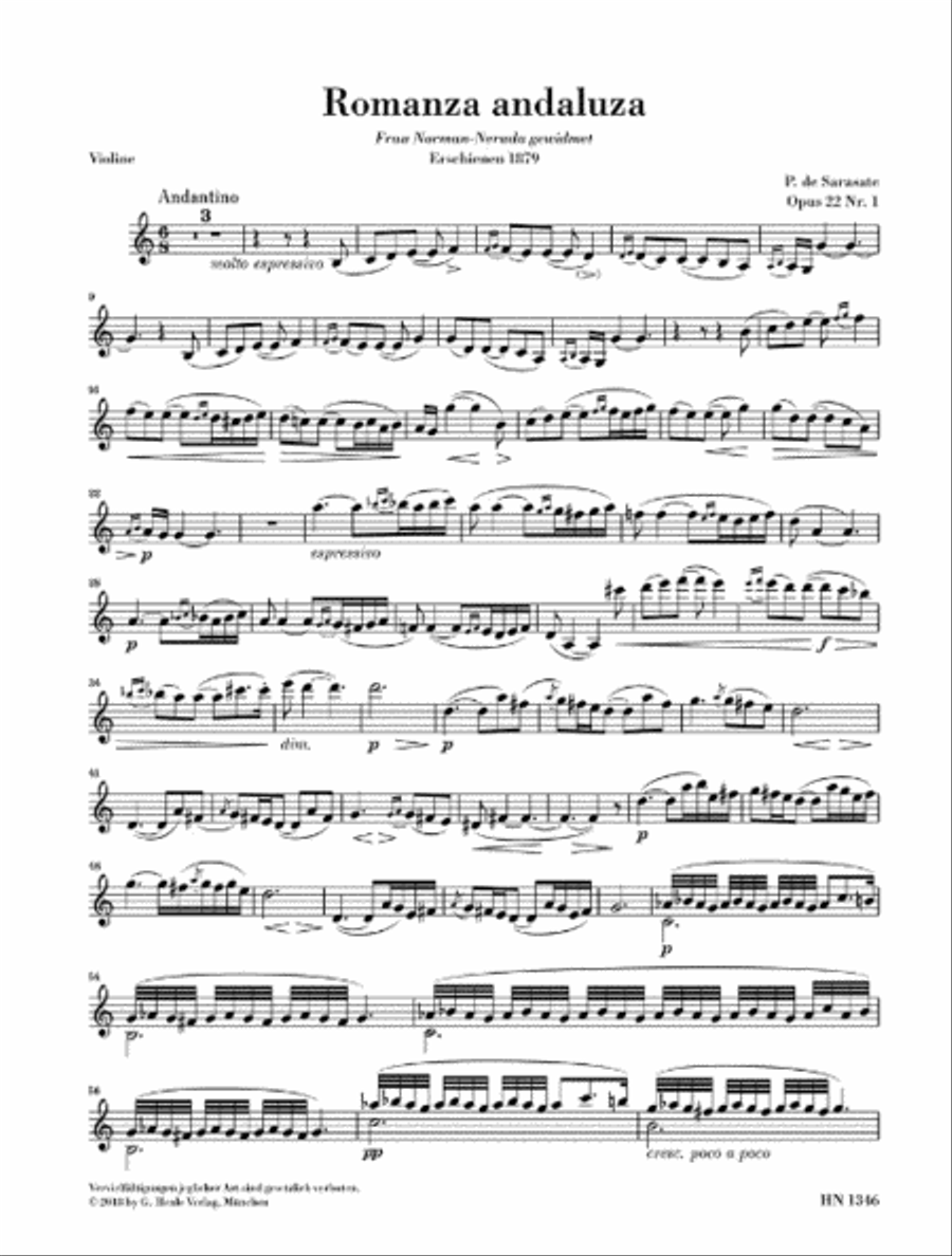 Romanza Andaluza (Spanish Dance No. 3) Op. 22 No. 1 Violin Solo scores gallery preview page 4