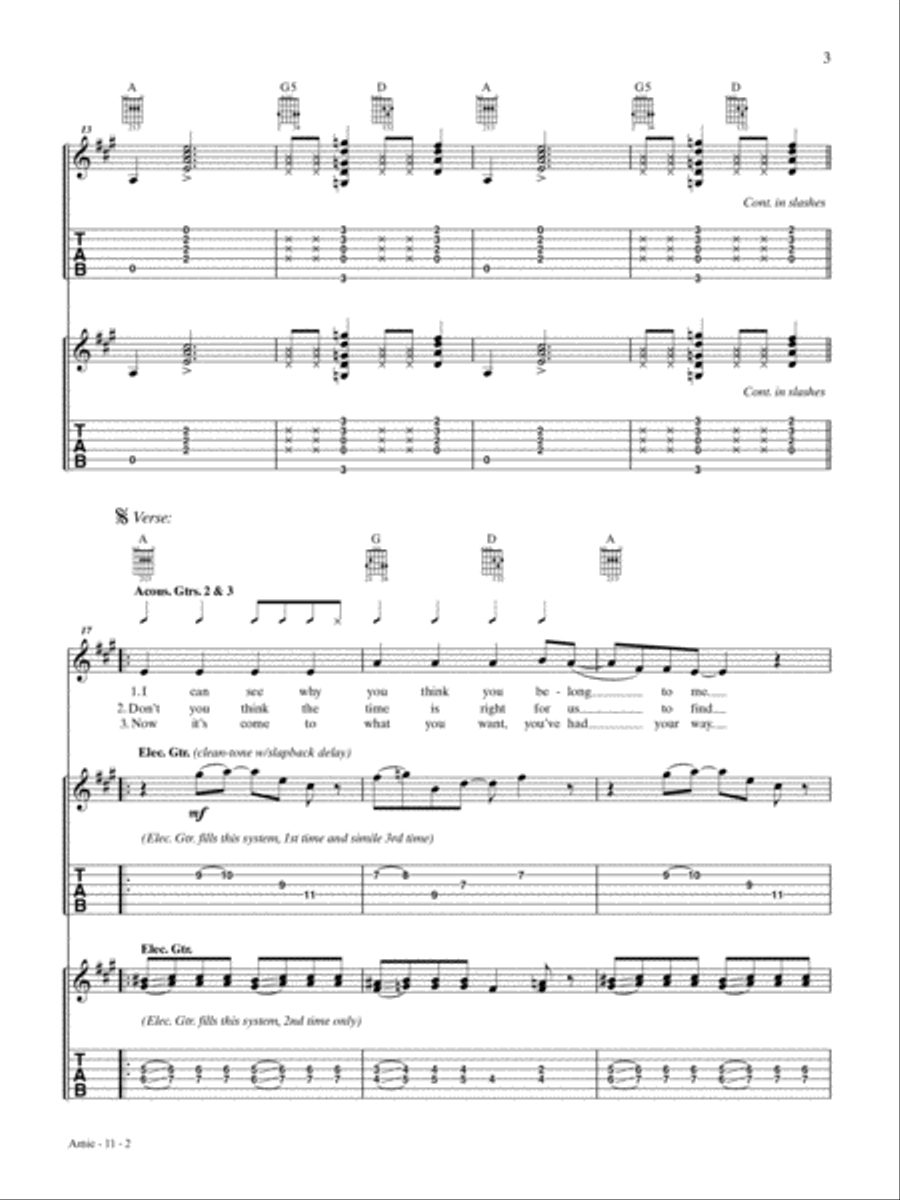 Amie Guitar Tablature scores gallery preview page 2