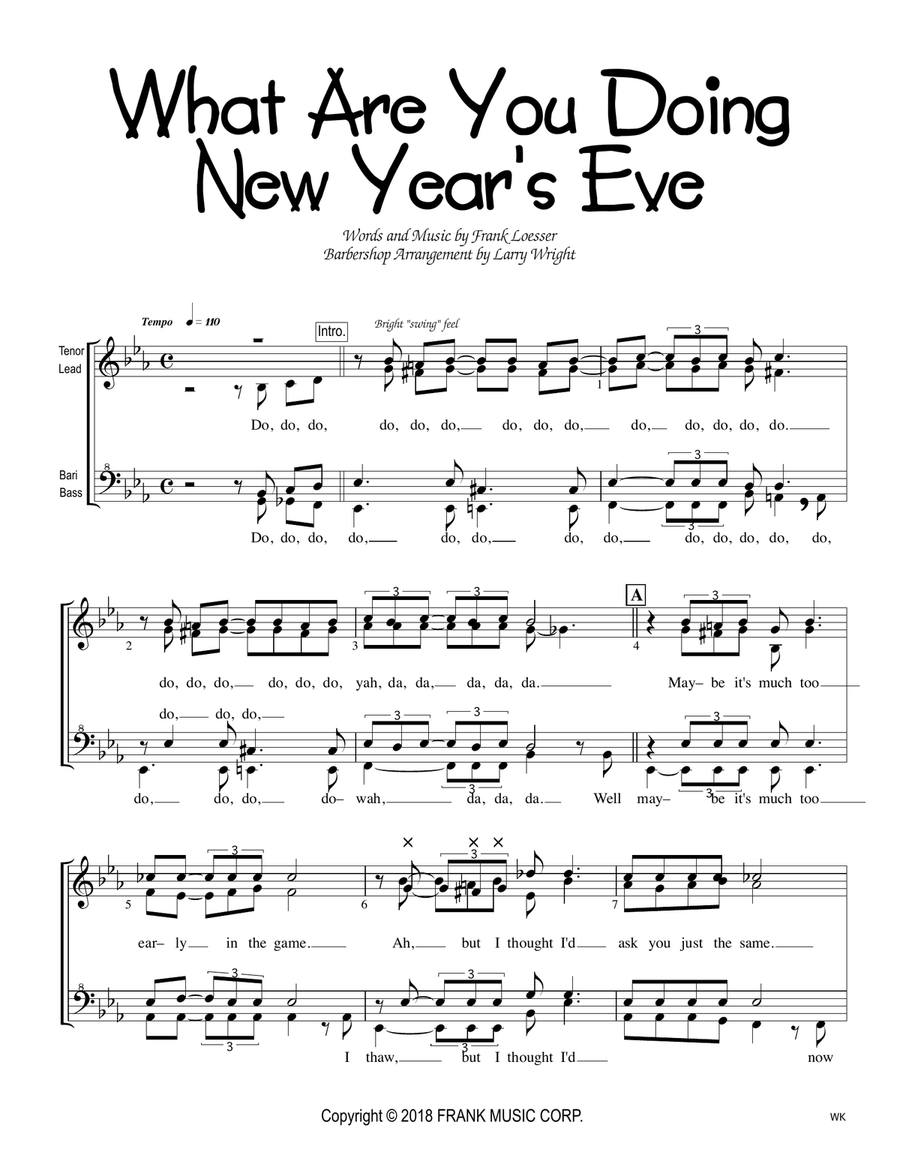 What Are You Doing New Year's Eve? SSAA scores gallery preview page 1