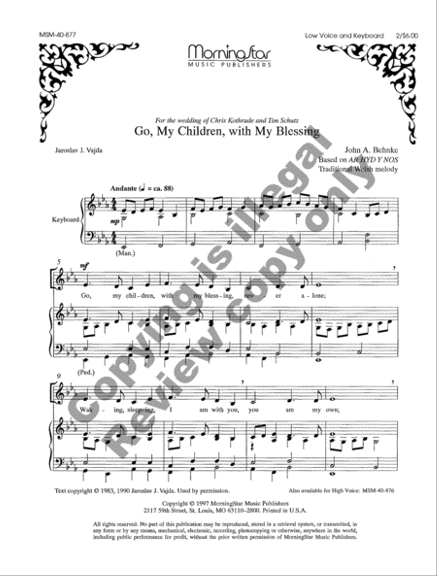 Go, My Children, with My Blessing (Low Voice) Low Voice scores gallery preview page 3