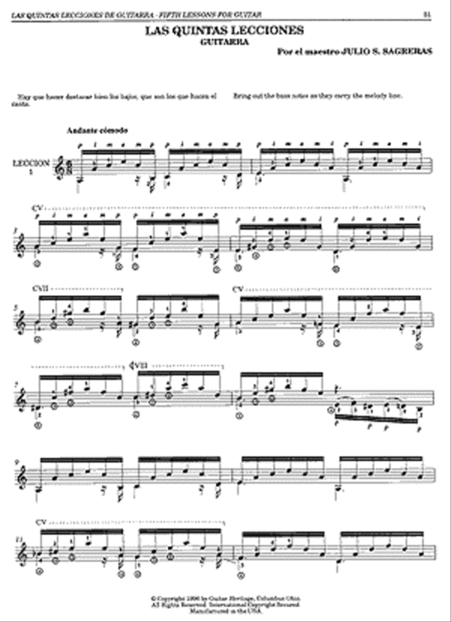 Julio S. Sagreras Guitar Lessons Books 4-6 Advanced Technique Lute scores gallery preview page 4