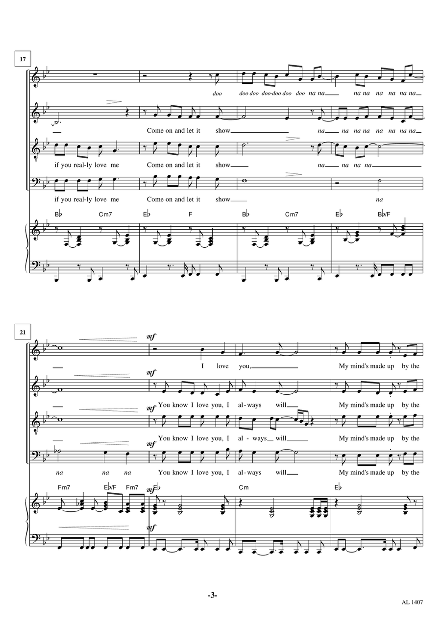 Love Is All Around 4-Part scores gallery preview page 3