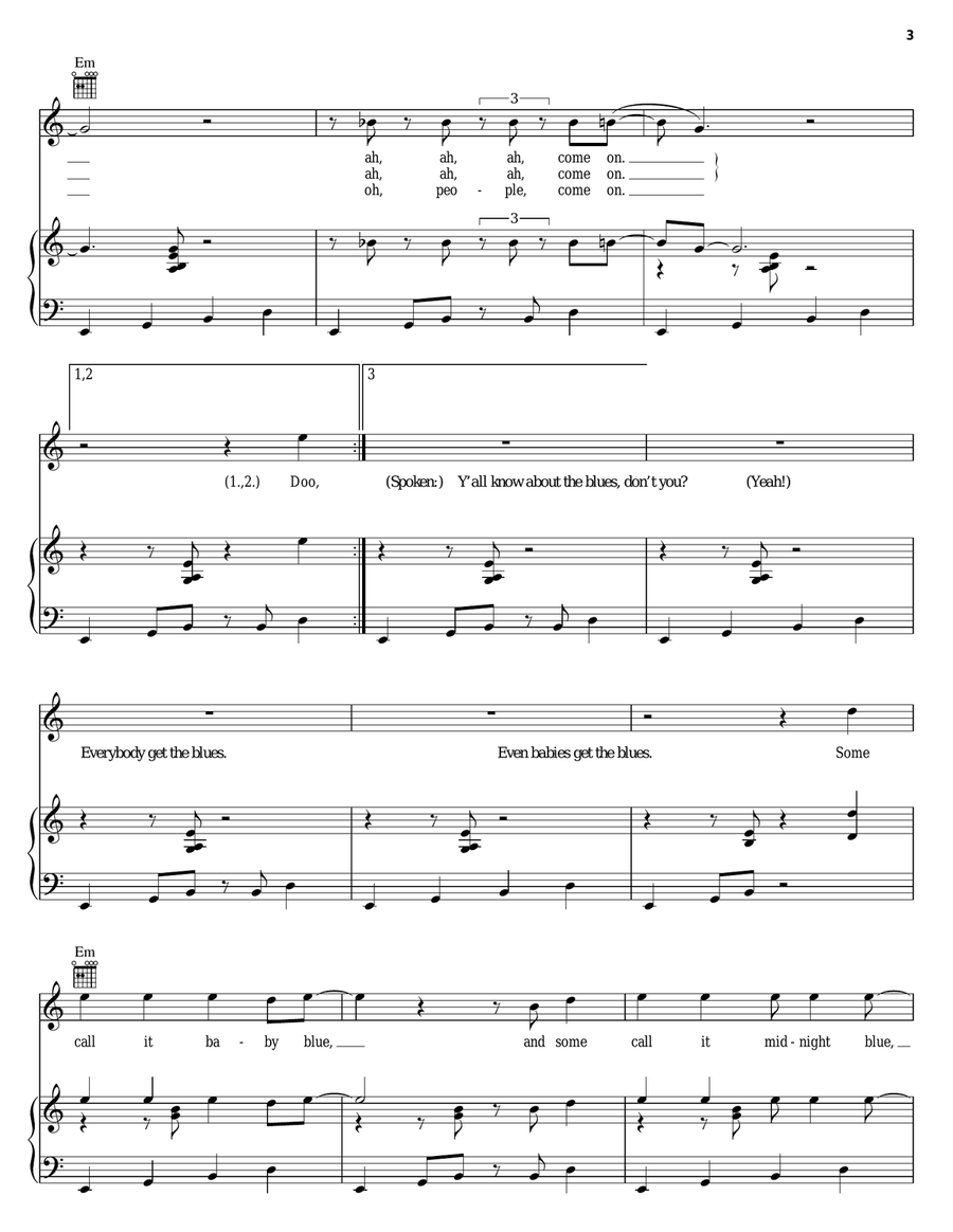 Idlewild Blue (Don'tchu Worry 'Bout Me) Piano, Vocal, Guitar scores gallery preview page 3