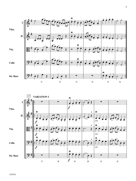 Mozart Variations: Score