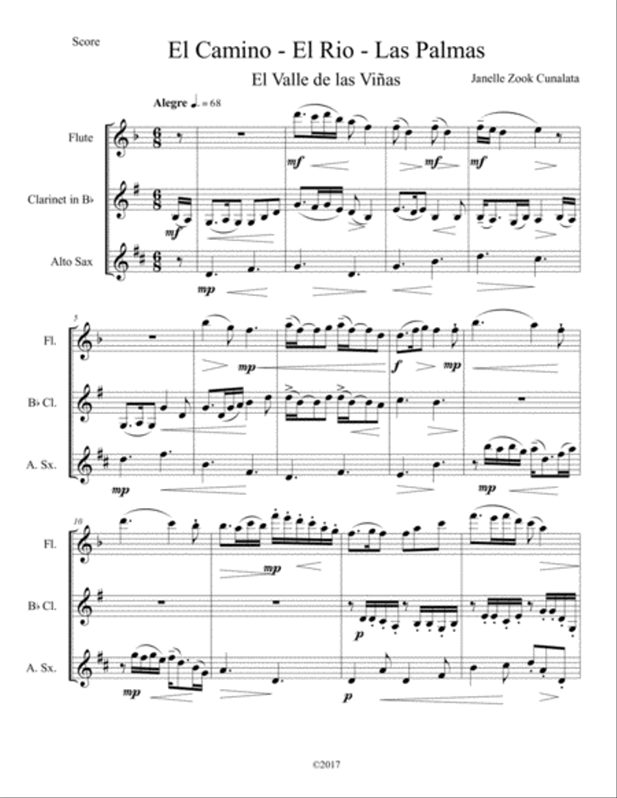 El Valle Woodwind Trio scores gallery preview page 1