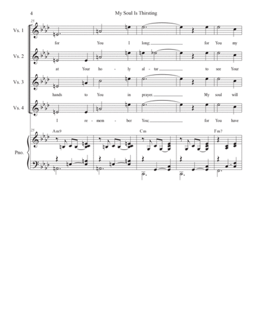 My Soul Is Thirsting (Vocal Quartet - (SATB) image number null