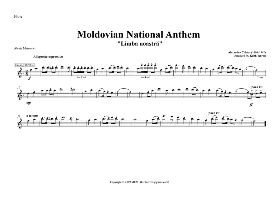 Moldovian National Anthem for Symphony Orchestra (Olympic National Anthem Series) Full Orchestra scores gallery preview page 5