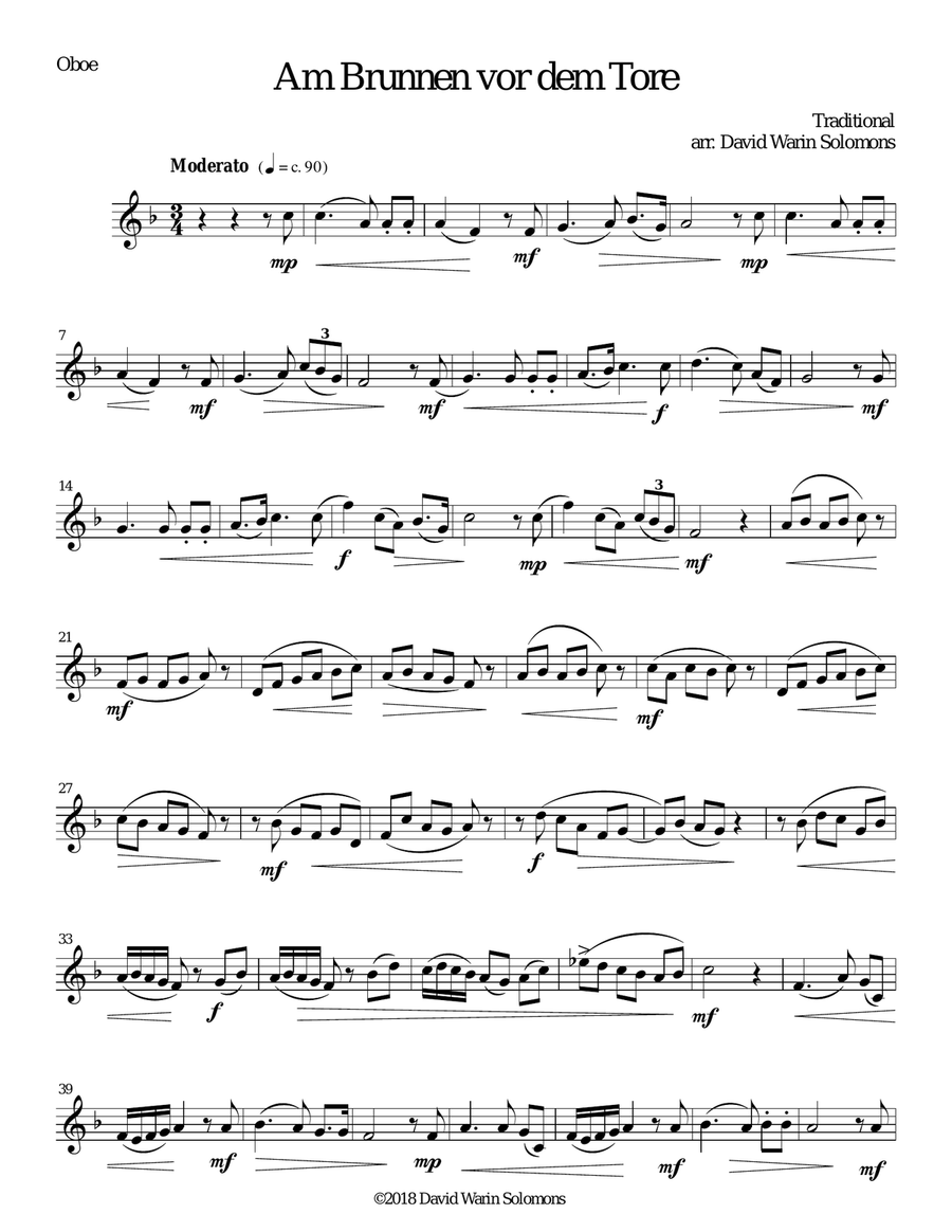 Am Brunnen vor dem Tore (At the fountain before the gate) flute, oboe, bassoon, guitar Small Ensemble scores gallery preview page 5
