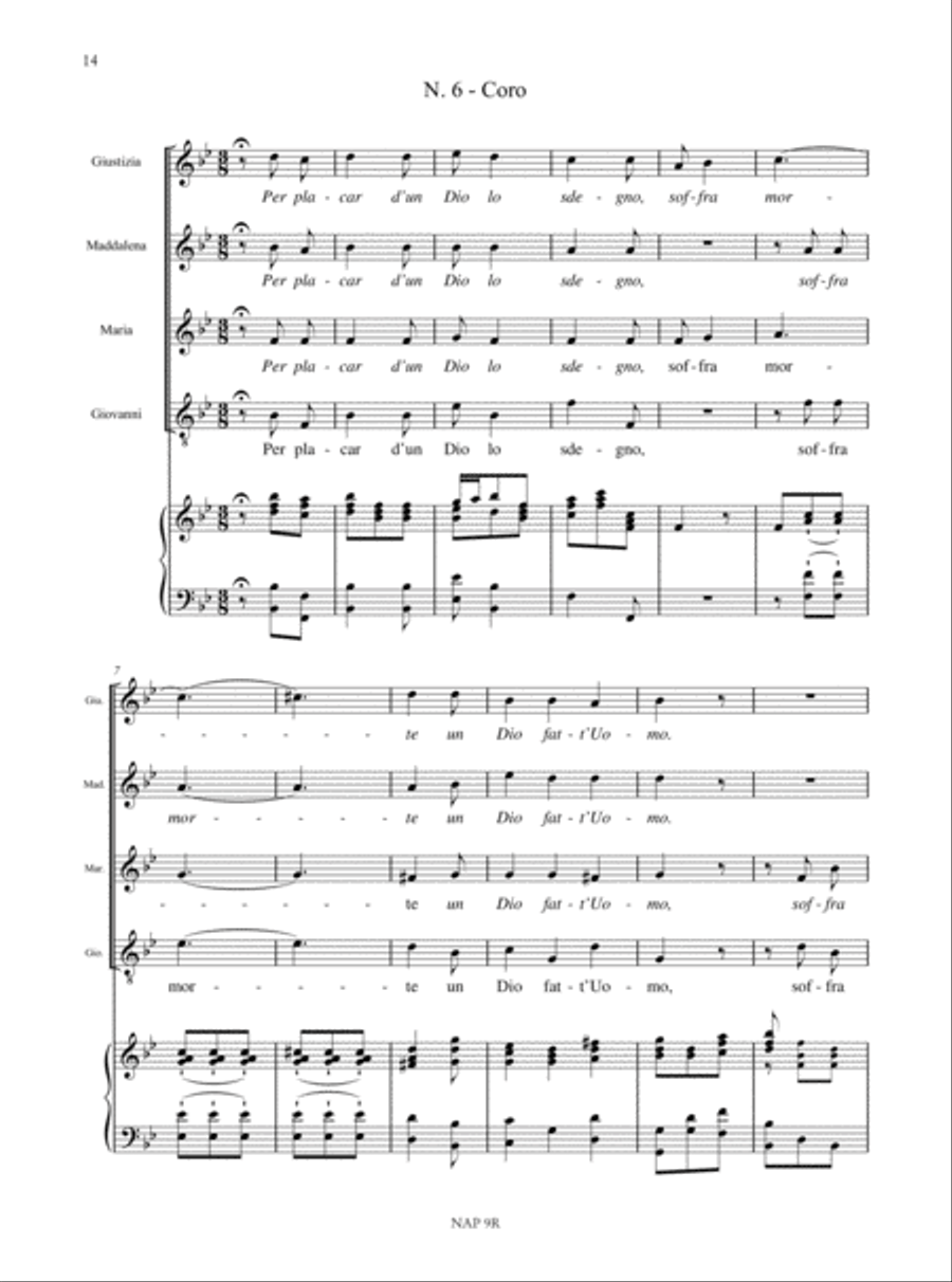 Il Trionfo della Divina Giustizia ne’ tormenti e morte di Gesù Cristo. Oratorio in two parts (Napoli 1716). Critical Edition 2-Part scores gallery preview page 5