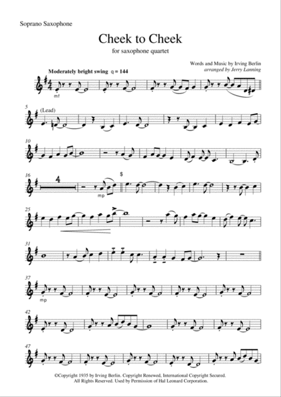 Cheek To Cheek 4-Part scores gallery preview page 6