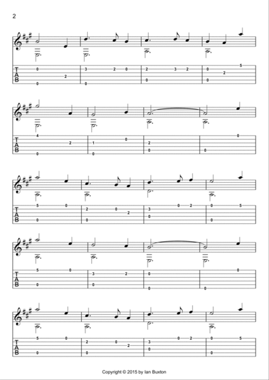 Salisbury Song (Classical guitar arrangement) Acoustic Guitar scores gallery preview page 2