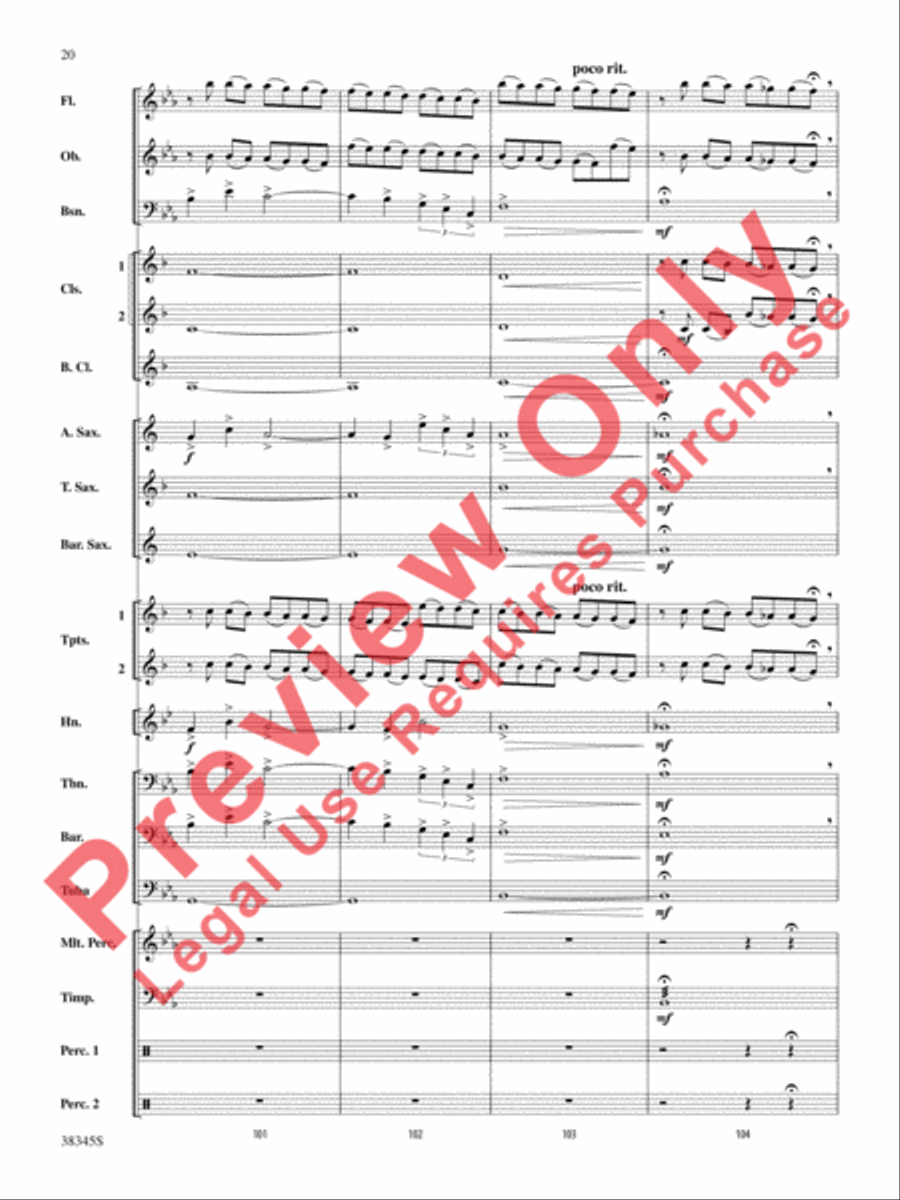 Grand Canyon Suite, Themes from Concert Band scores gallery preview page 21
