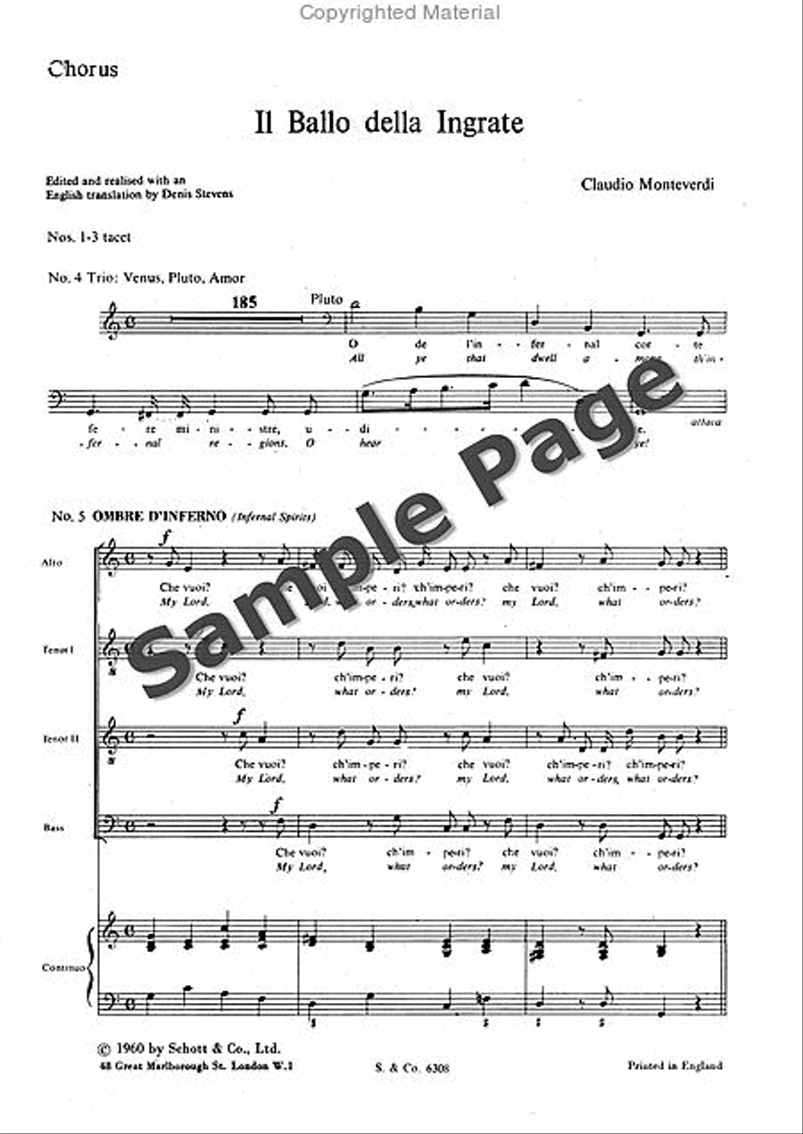 Il Ballo delle Ingrate 4-Part scores gallery preview page 2