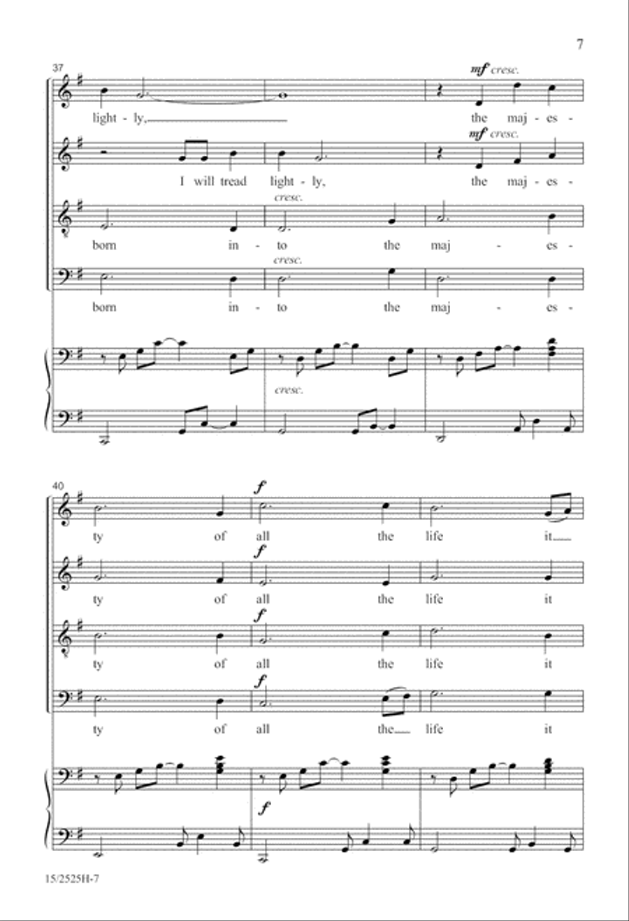 I Will Tread Lightly 4-Part scores gallery preview page 7