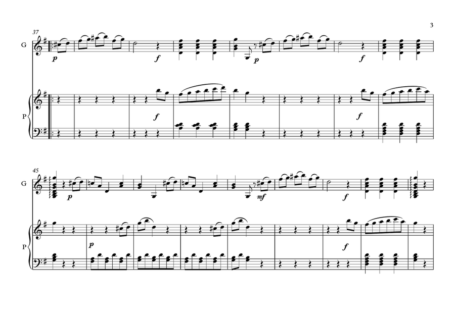Valses for Guitar and Piano duet by Carulli Acoustic Guitar scores gallery preview page 3