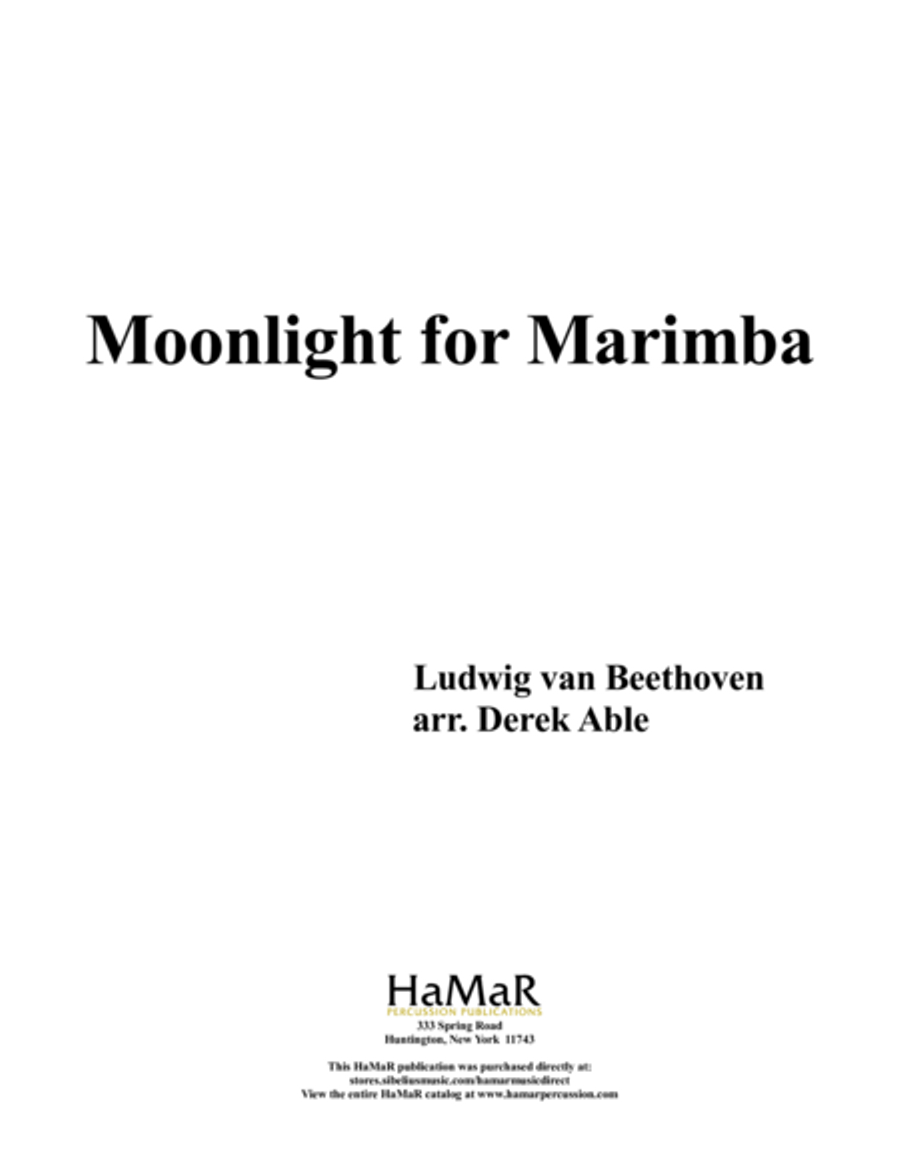 Moonlight for Marimba Moonlight for Marimba Marimba scores gallery preview page 1