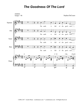 The Goodness of the Lord (for SATB and solos)