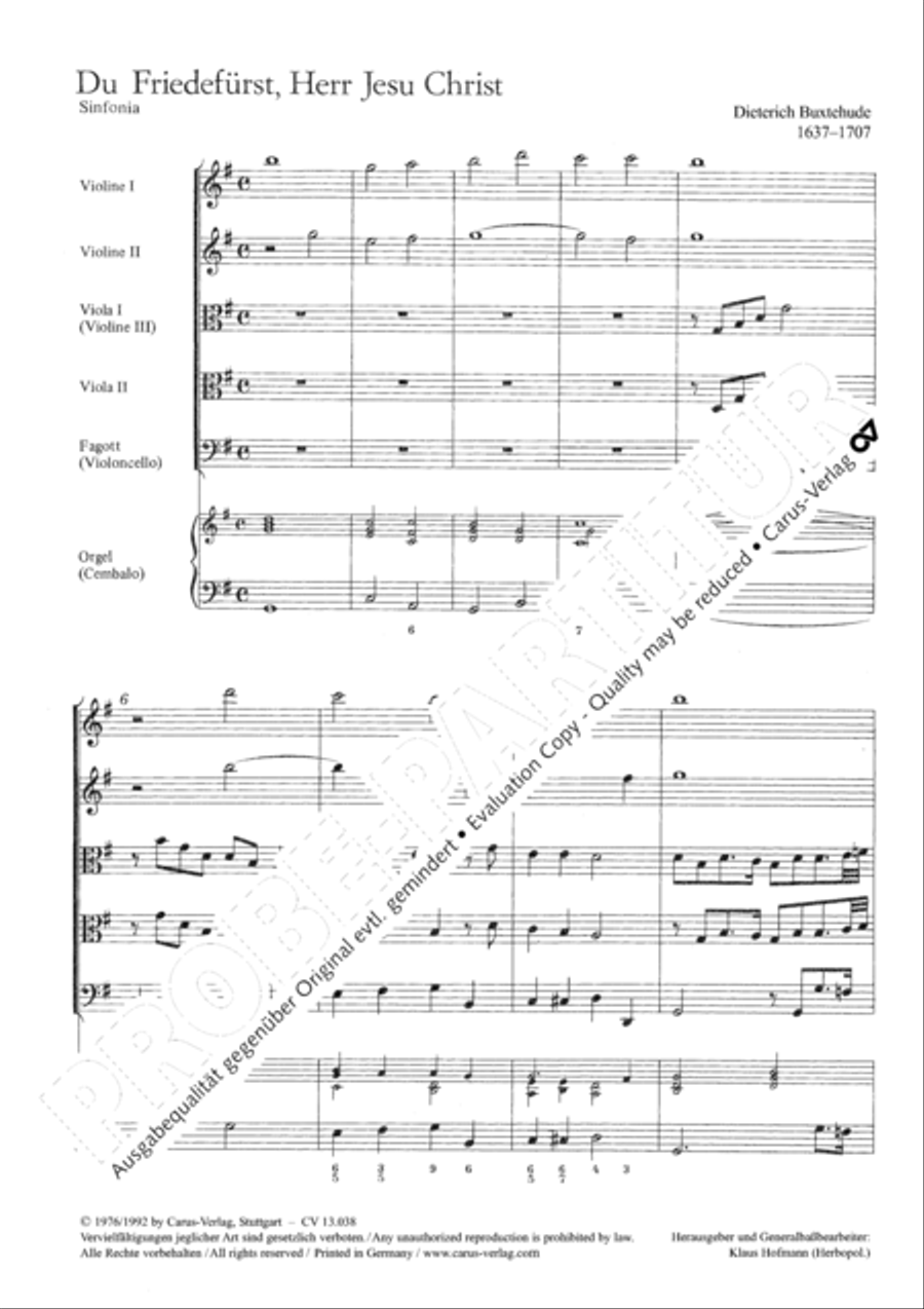 Thou Prince of peace, to thee we how (Du Friedefurst, Herr Jesu Christ) Bassoon scores gallery preview page 3