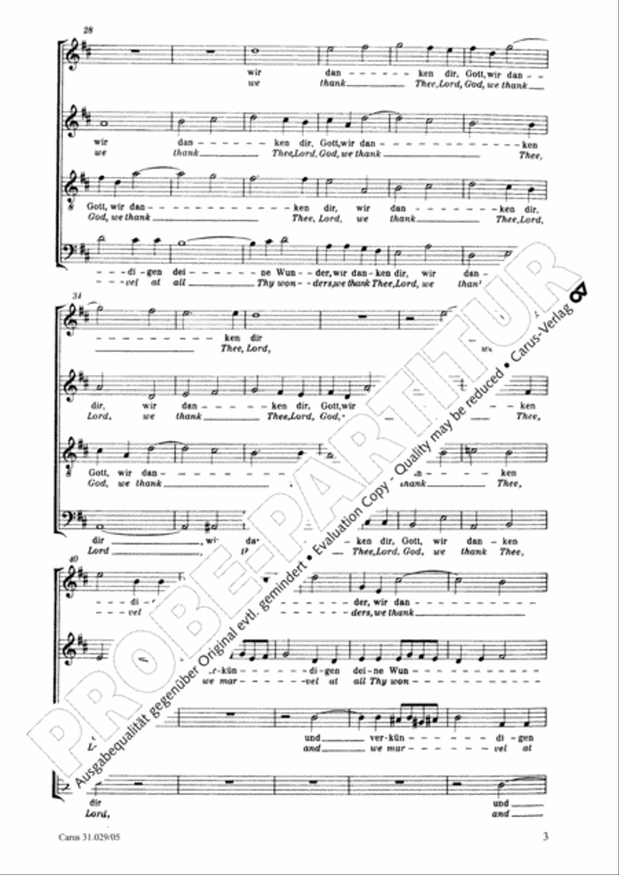 We thank Thee, Lord, God, we thank Thee, Lord (Wir danken dir, Gott, wir danken dir) 4-Part scores gallery preview page 4