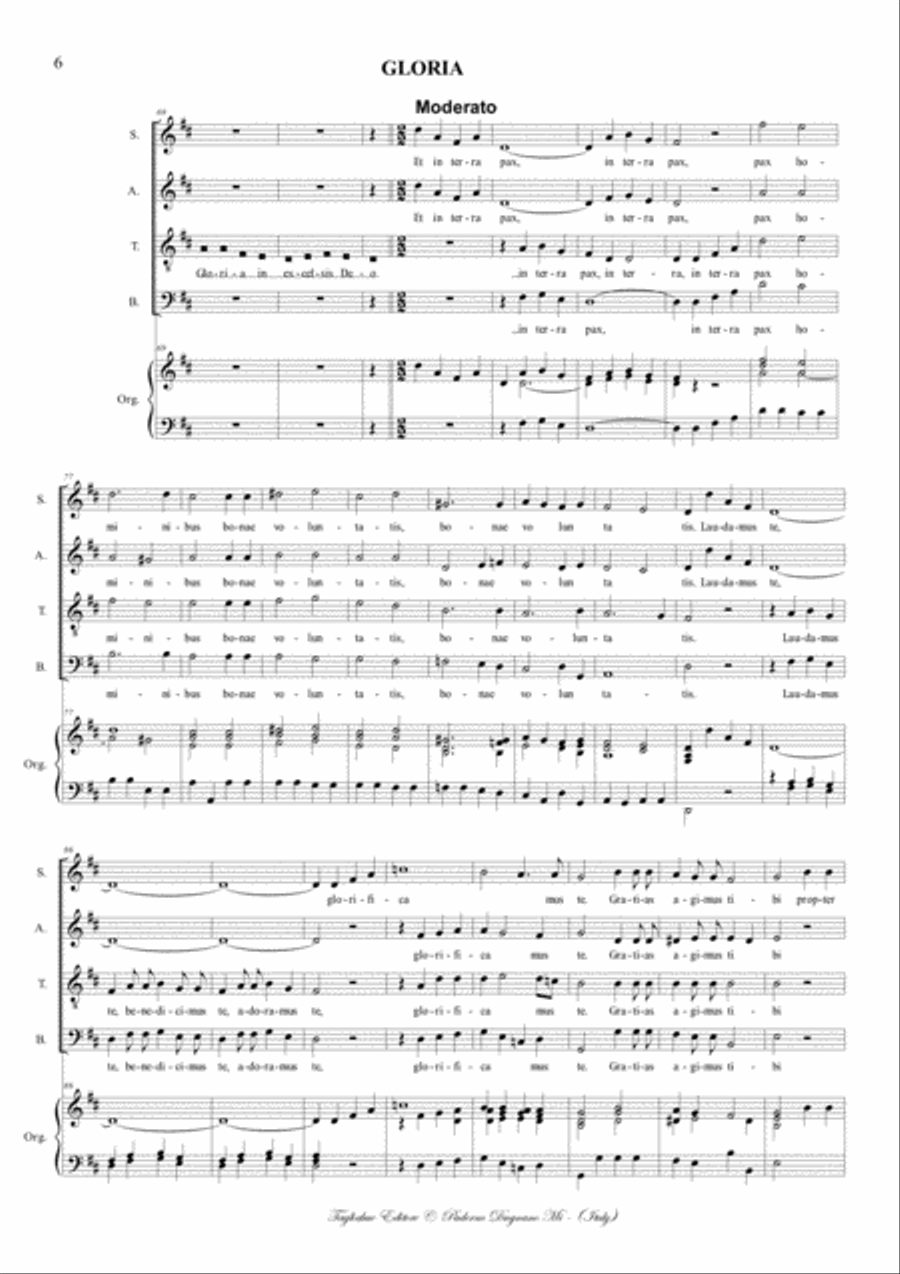 MISSA IN D MAJOR - Albrechtsberger J.G. - For SATB Choir and Organ - With all separate parts 4-Part scores gallery preview page 6