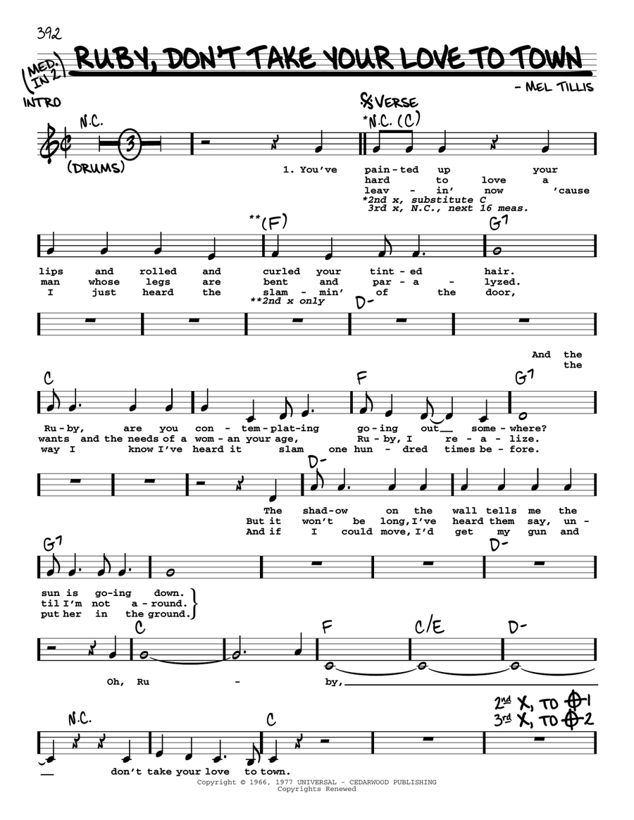 Ruby, Don't Take Your Love To Town Voice scores gallery preview page 1