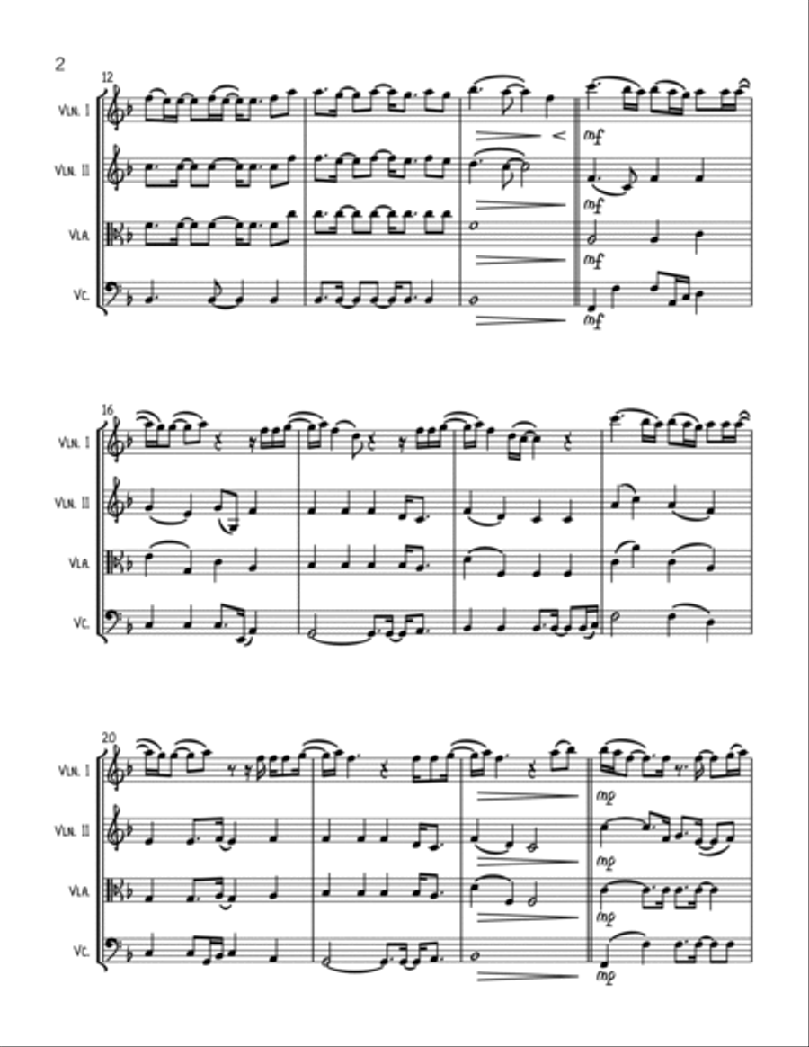 Easy On Me String Quartet scores gallery preview page 2