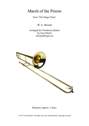 Book cover for MARCH OF THE PRIESTS (from The Magic Flute by W. A. Mozart) - for Trombone Quartet