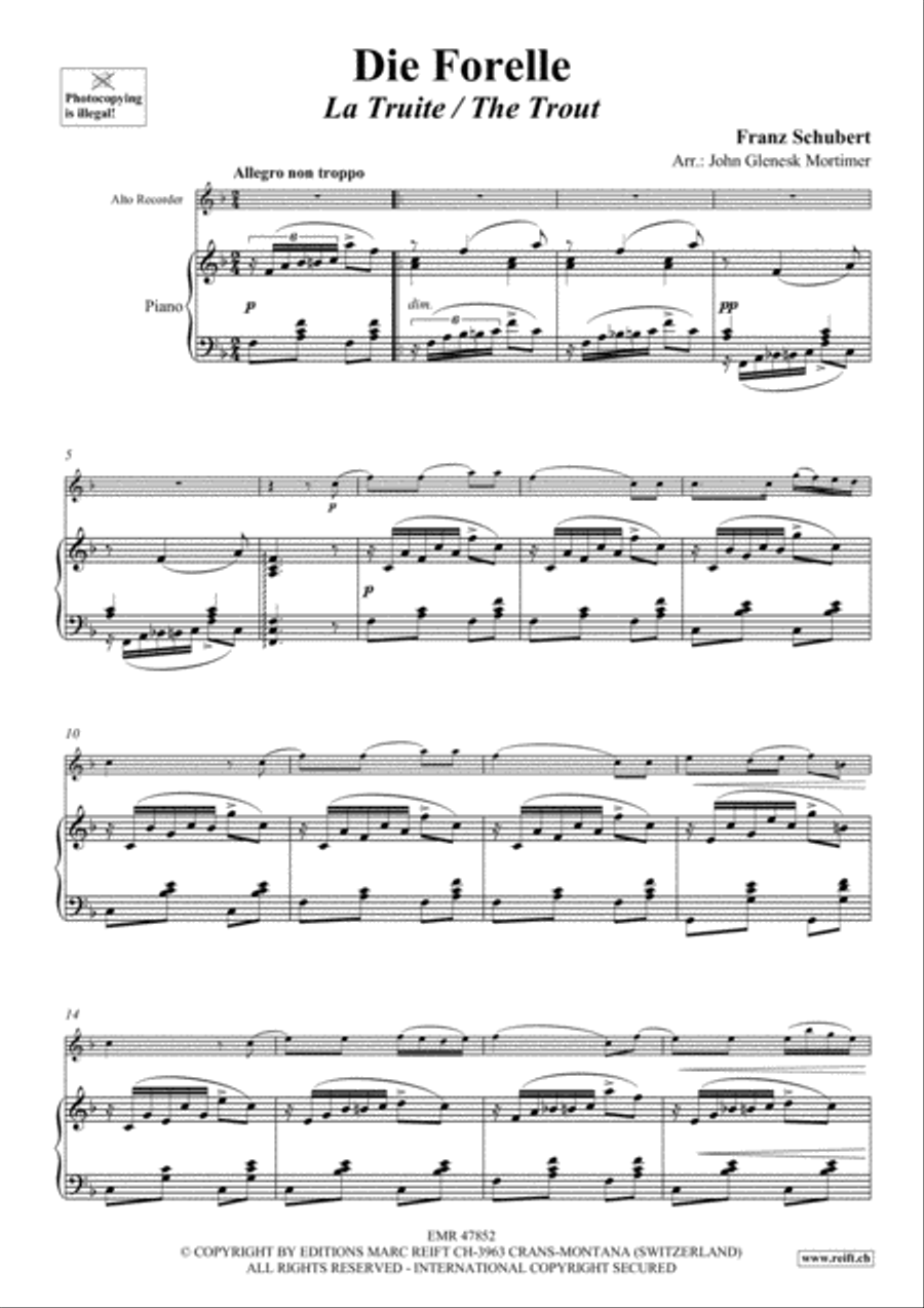 Die Forelle Alto Recorder scores gallery preview page 3