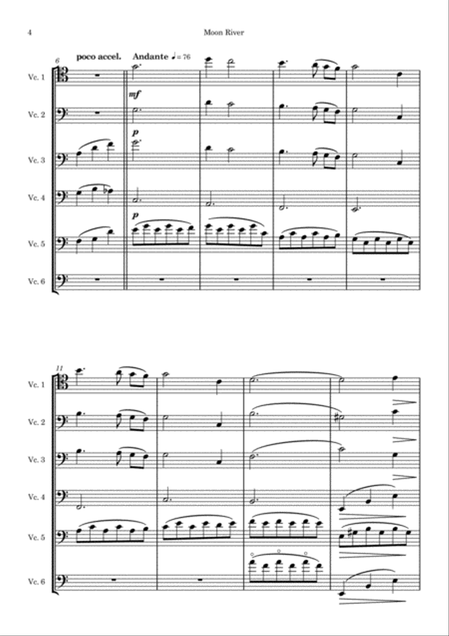Moon River Cello scores gallery preview page 4