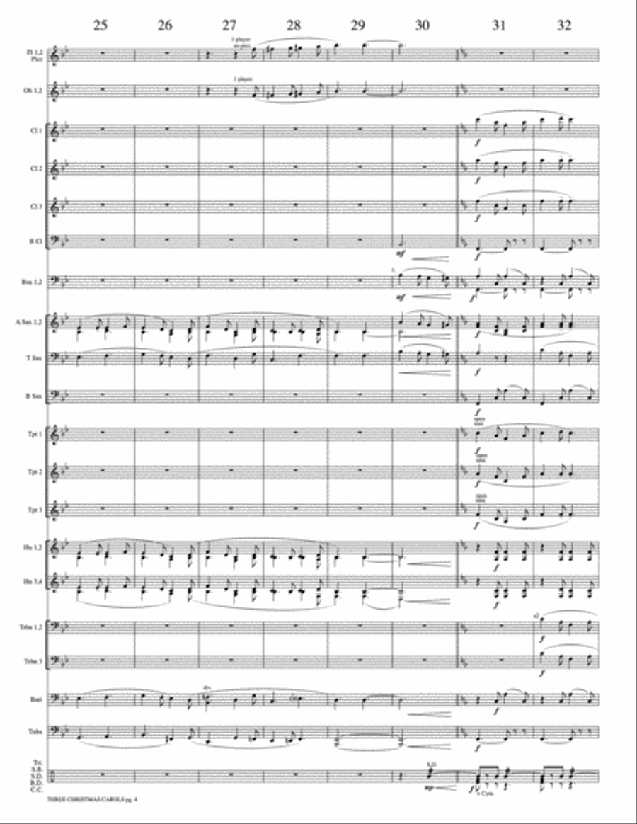 Three Christmas Carols: Score Concert Band scores gallery preview page 6