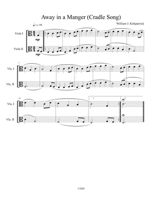 Away in a Manger (Cradle Song) for viola duet