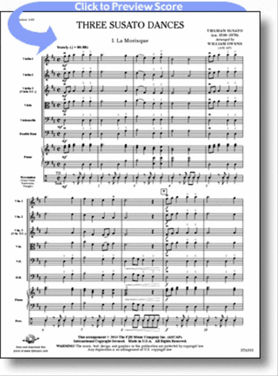 Three Susato Dances Three Susato Dances String Orchestra scores gallery preview page 1