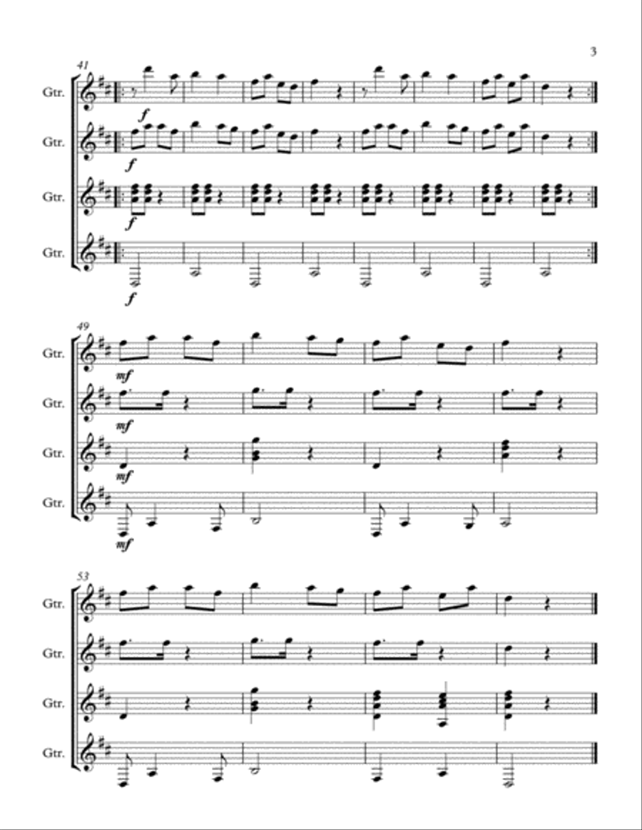 Obwisana (Guitar Quartet) Guitar Ensemble scores gallery preview page 3