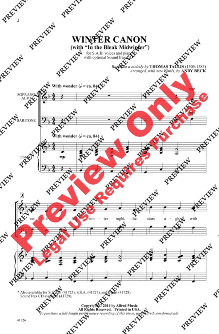 Winter Canon Winter Canon 3-Part scores gallery preview page 12