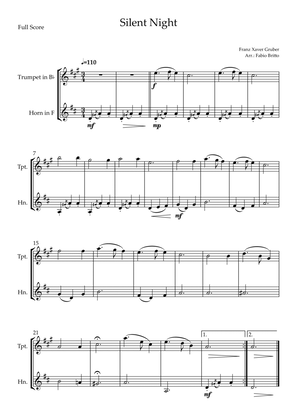 Silent Night (Christmas Song) for Trumpet in Bb & Horn in F Duo