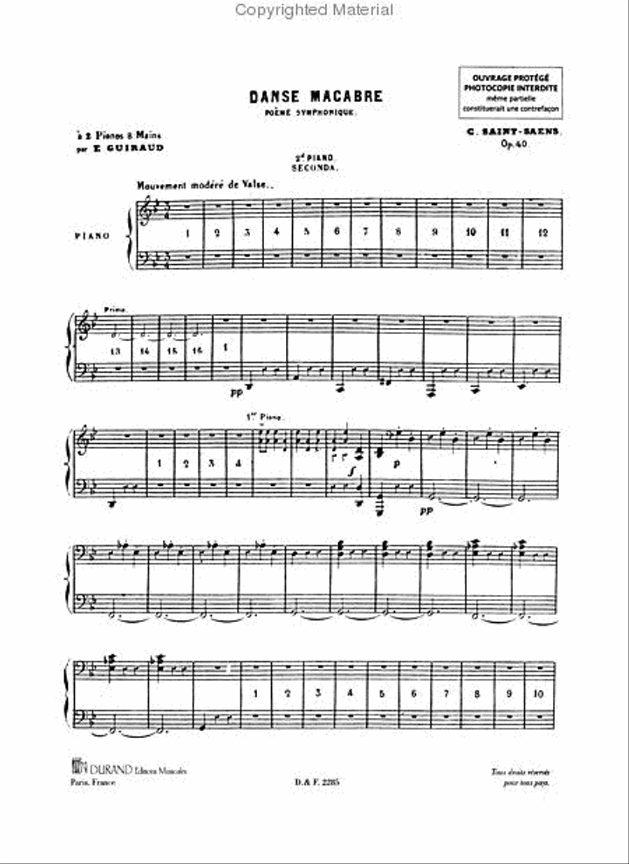 Danse Macabre, Op. 40 (Poème symphonique) Piano Solo scores gallery preview page 2