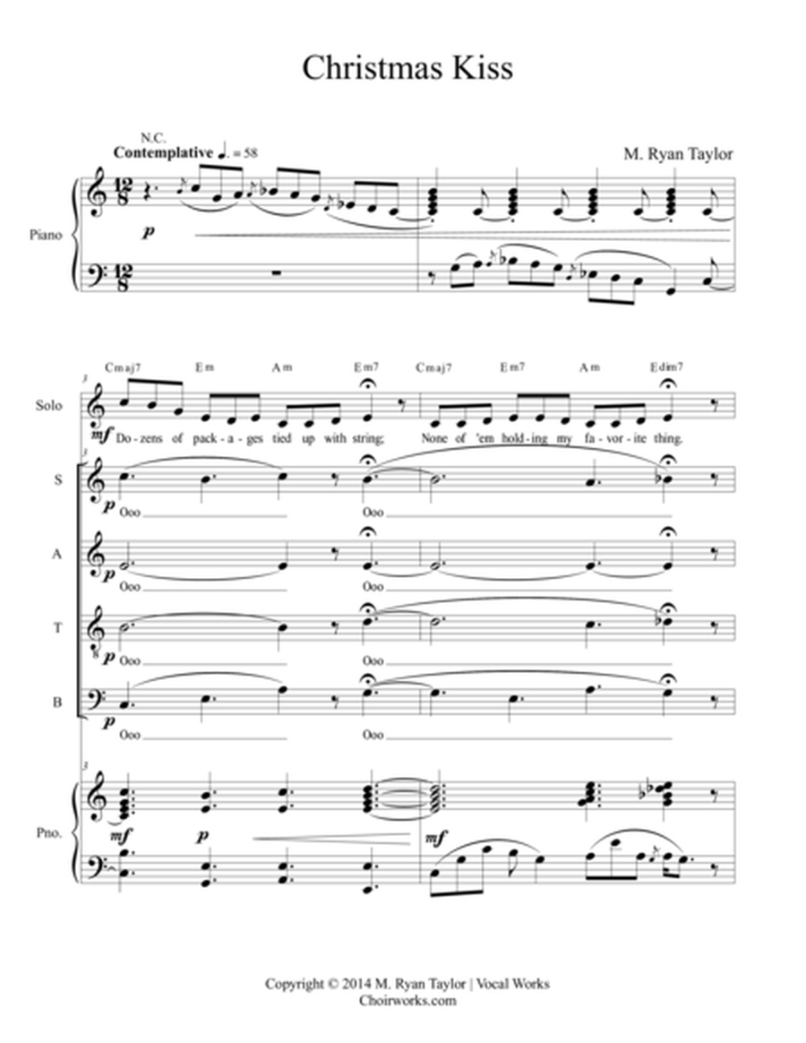 Christmas Kiss for SATB Choir and Piano image number null