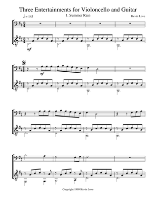 Three Entertainments for Violoncello and Guitar - Score and Parts