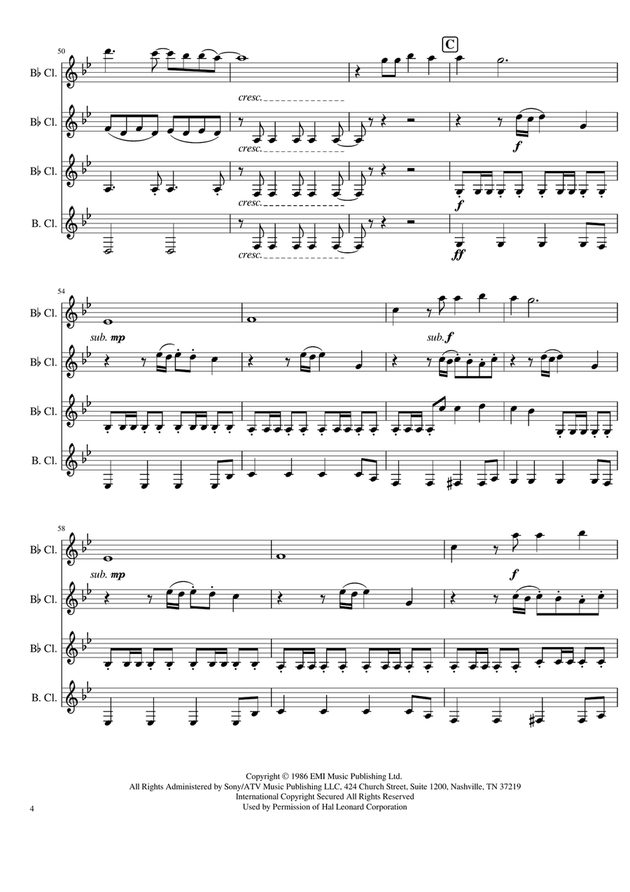 Final Countdown Woodwind Quartet scores gallery preview page 4