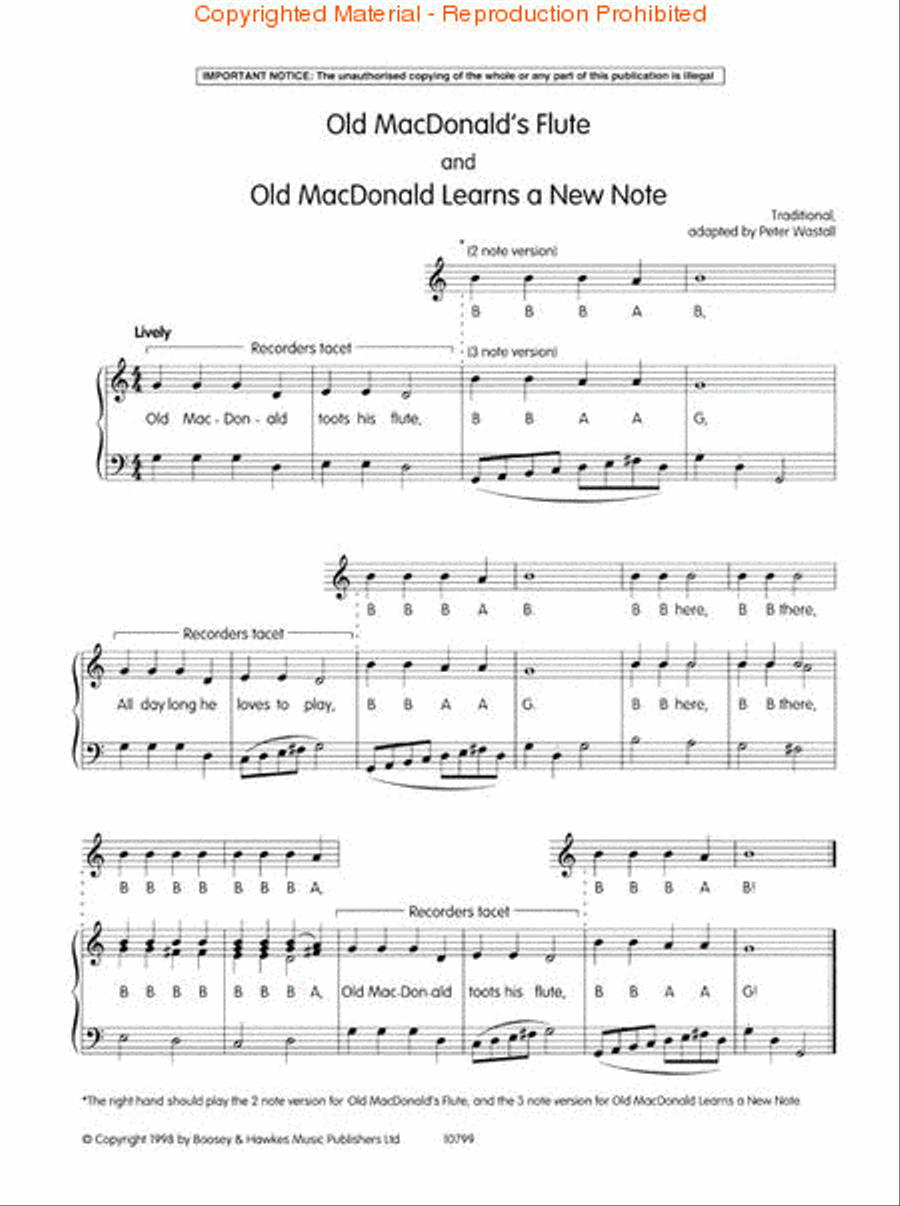Old MacDonald's Recorder Book Recorder scores gallery preview page 2